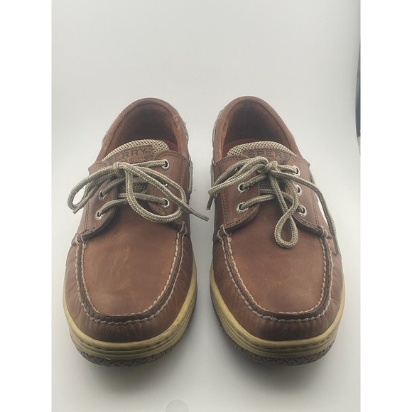 Men's Sperry AO boat deck shoes brown leather sz 10 Top Sider Authentic Original - Picture 3 of 16